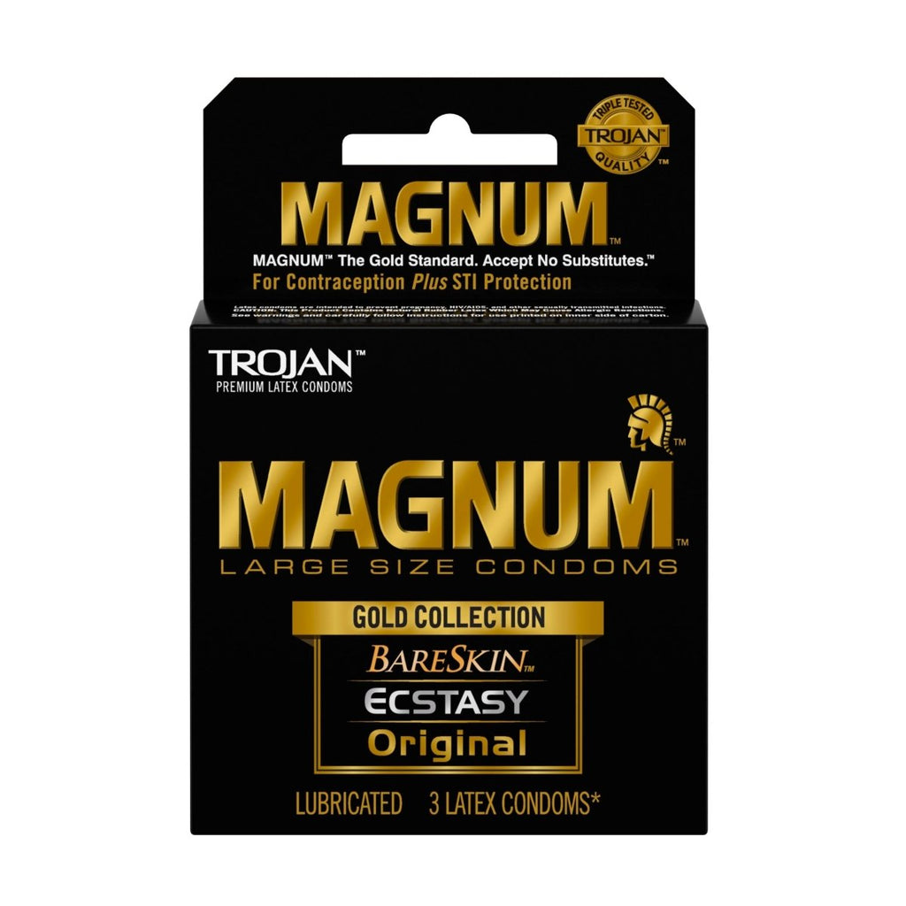 Trojan Magnum Large Size Gold Collection Condoms - 3 Pack - TruLuv Novelties