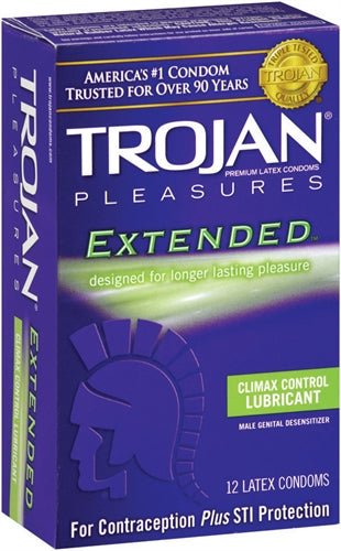 Trojan Pleasures Extended Pleasure - 12 Pack - TruLuv Novelties