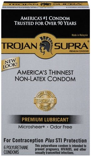 Trojan Supra Bareskin Non-Latex - 6 Pack - TruLuv Novelties
