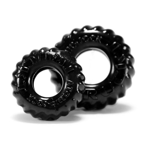 Truckt 2 Piece Cockring Set Atomic Jock - Black - TruLuv Novelties