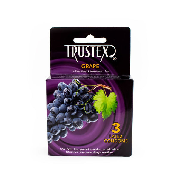Trustex Flavored Lubricated Condoms 3 Pack Grape - TruLuv Novelties