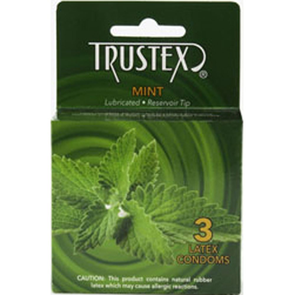 Trustex Flavored Lubricated Condoms - 3 Pack - Mint - TruLuv Novelties