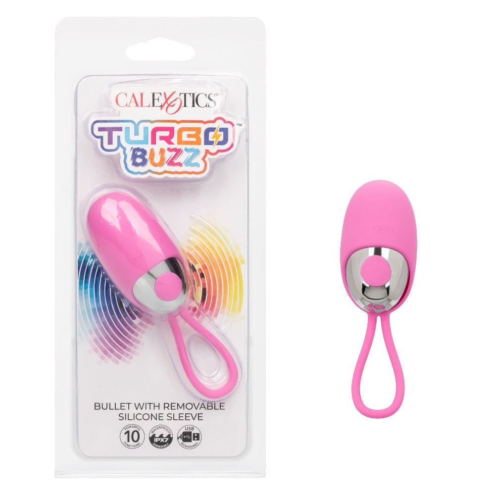Turbo Buzz Bullet With Removable Silicone Sleeve - Pink - TruLuv Novelties