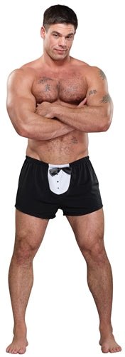 Tuxedo Boxer - One Size - Black - TruLuv Novelties
