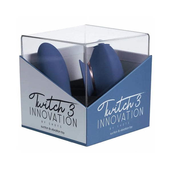 Twitch 3 Silicone Rechargeable Vibrator & Suction Blue/Grey - TruLuv Novelties