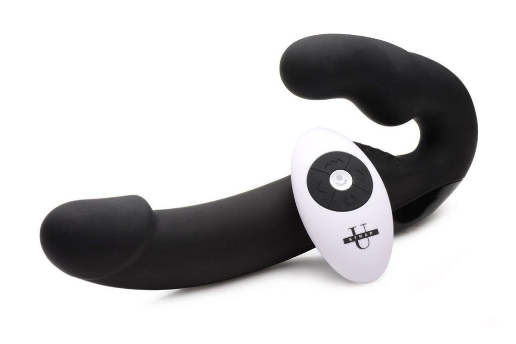 Urge Silicone Strapless Strap on With Remote - Black - TruLuv Novelties