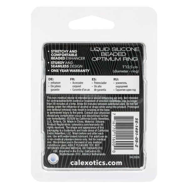 Alpha Liquid Silicone Beaded Optimum Ring Black