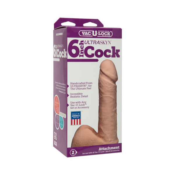 Vac-U-Lock - 6 Inch UR3 Cock White - TruLuv Novelties