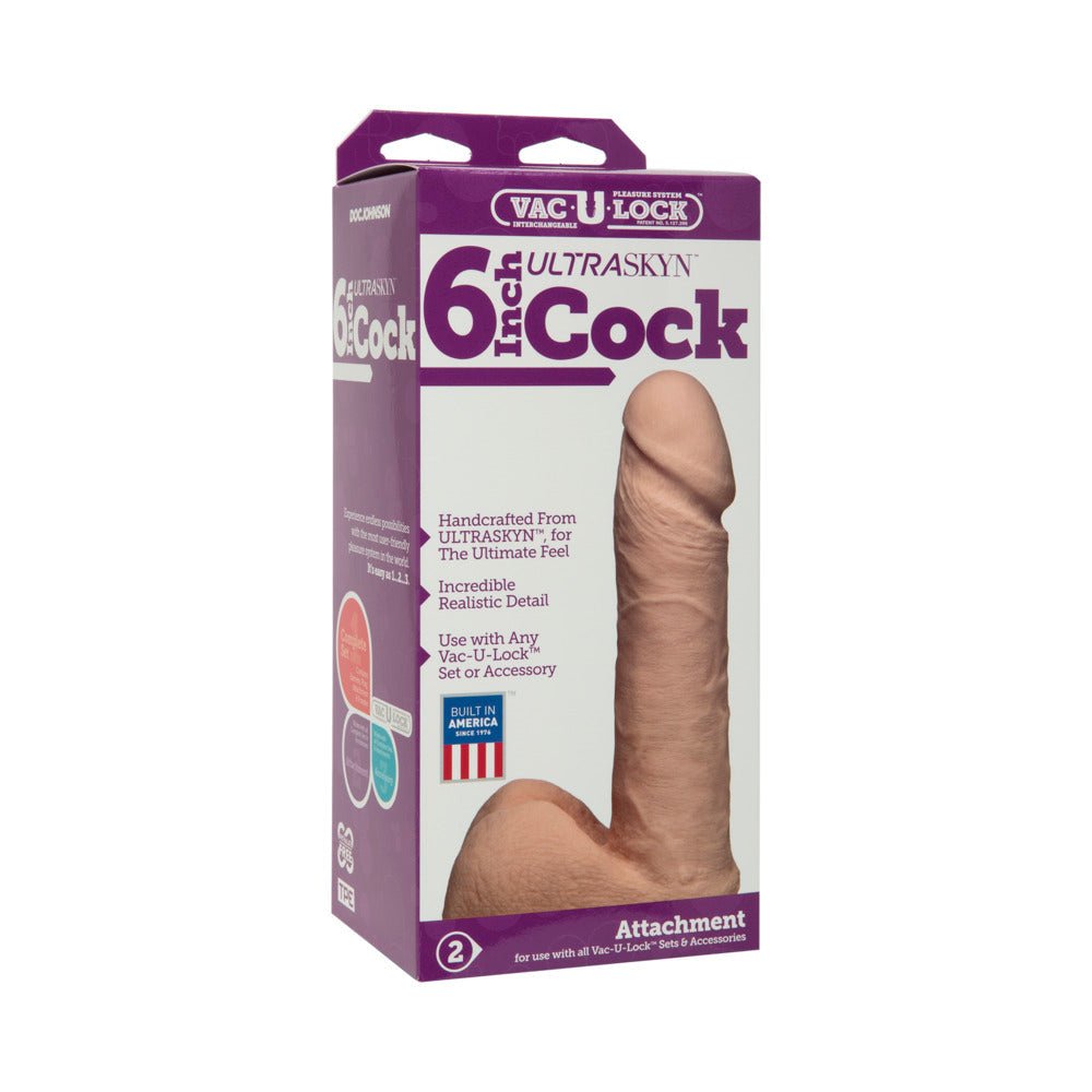 Vac-U-Lock - 6 Inch UR3 Cock White - TruLuv Novelties
