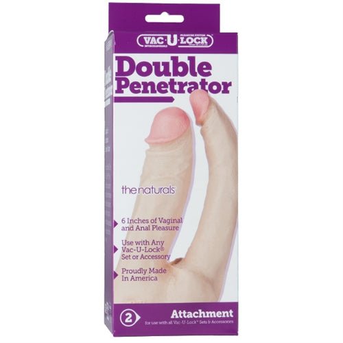 Vac-U-Lock Double Penetrator - White - TruLuv Novelties