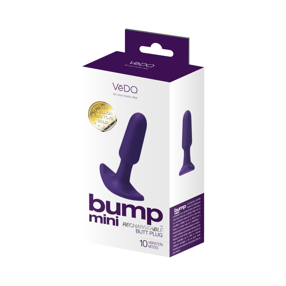VeDO Bump Mini Rechargeable Anal Plug Purple - TruLuv Novelties