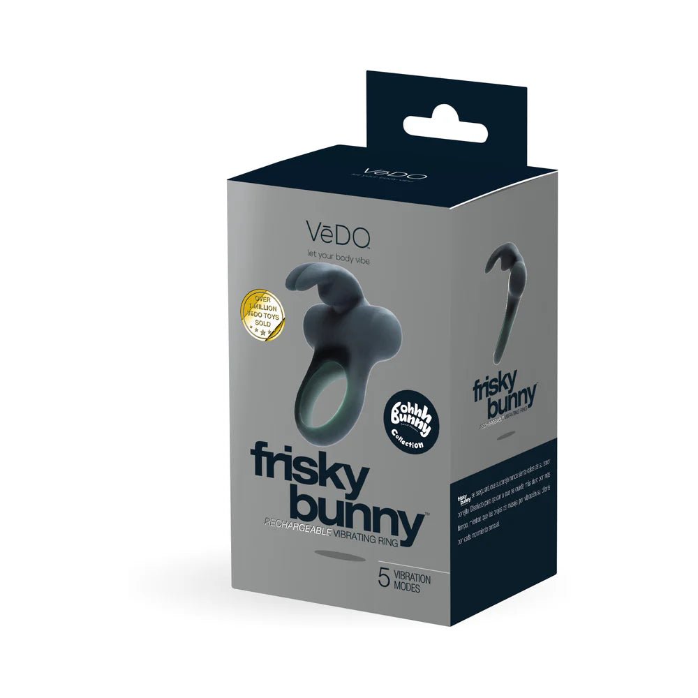 VeDO Frisky Bunny Rechargeable Vibrating Ring - Black Pearl - TruLuv Novelties