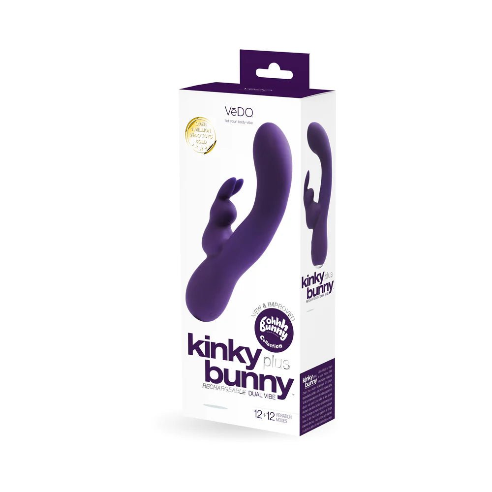 VeDO Kinky Bunny Rechargeable Rabbit Vibrator - Deep Purple - TruLuv Novelties