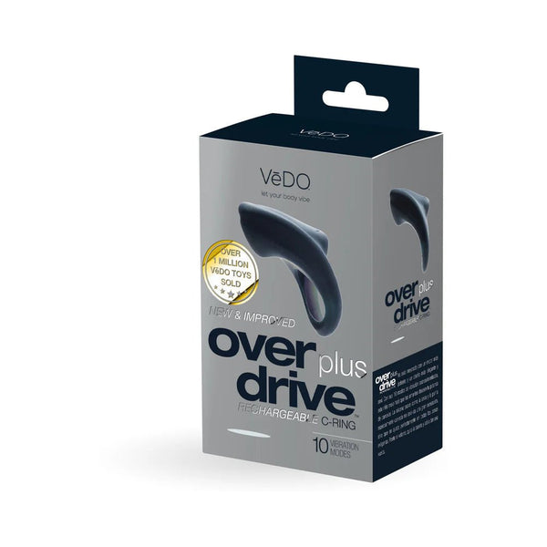 VeDO Overdrive+ Rechargeable Vibrating Ring - Just Black - TruLuv Novelties