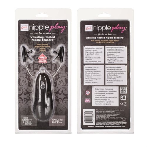 Vibrating Heated Nipple Teasers - Black - TruLuv Novelties