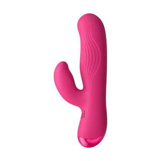 Bg Ribbed Silicone Rabbit Vibrator Pink