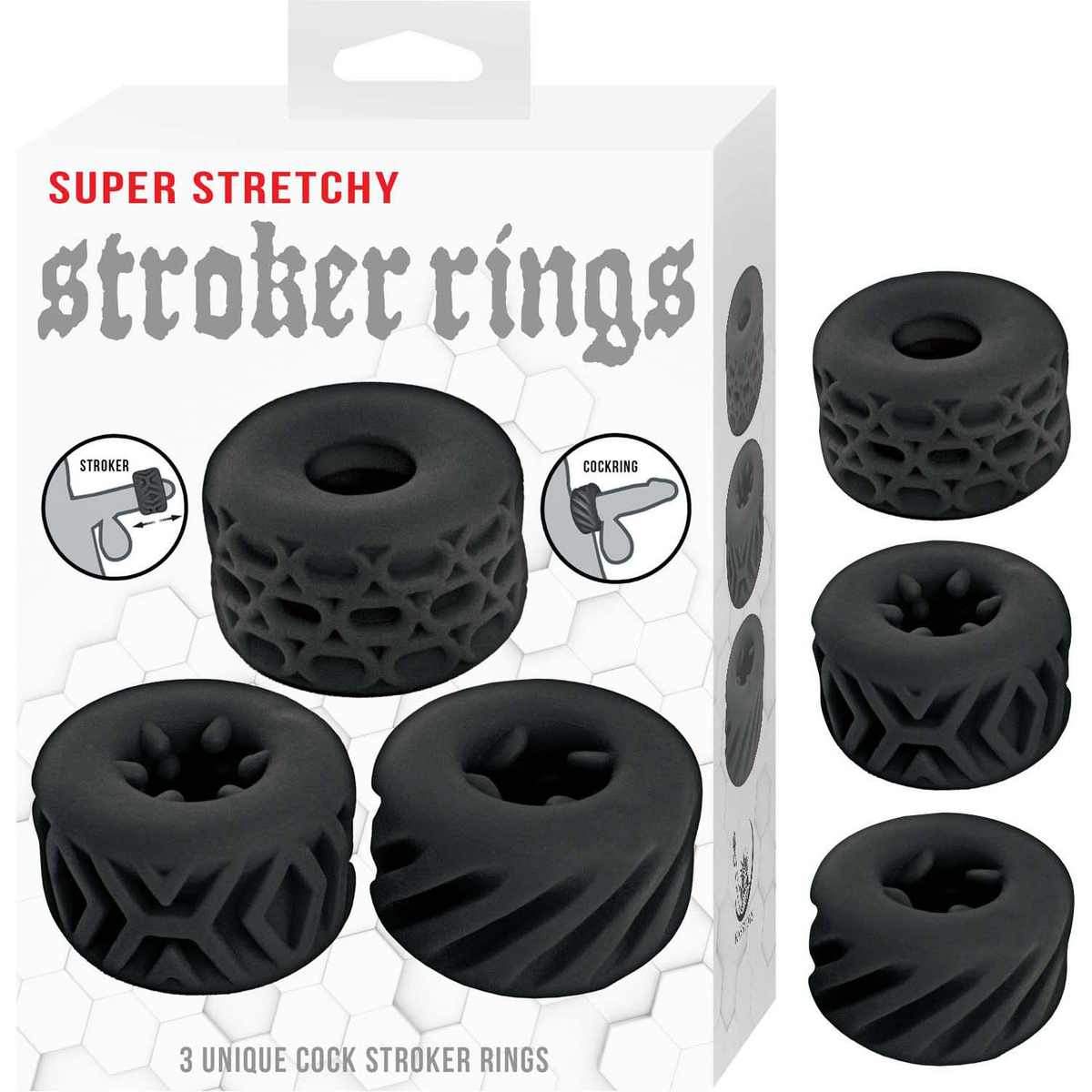 Super Stretchy Stroker Rings Black