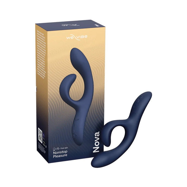 We - Vibe Nova 2 Rechargeable Flexible Silicone Rabbit Vibrator Midnight Blue - TruLuv Novelties