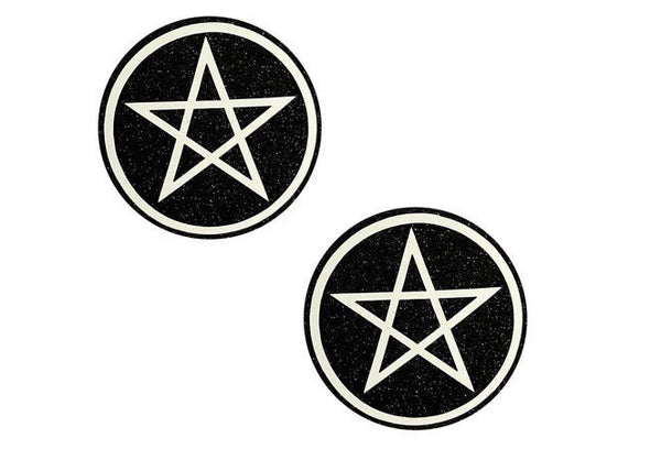 Wicca Black Glitter Nipple Cover Pasties - TruLuv Novelties