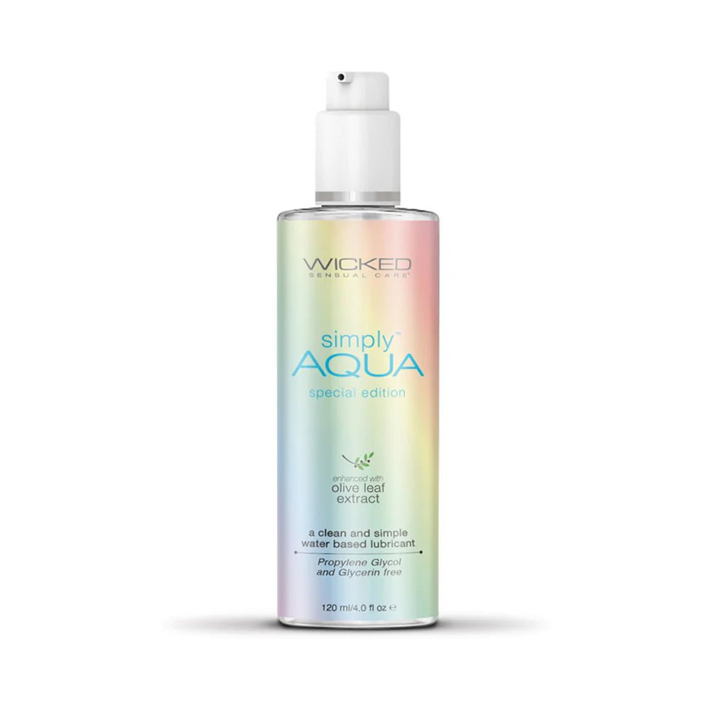 Wicked Simply Aqua Special Edition Water - Based Lubricant 4 oz. - TruLuv Novelties