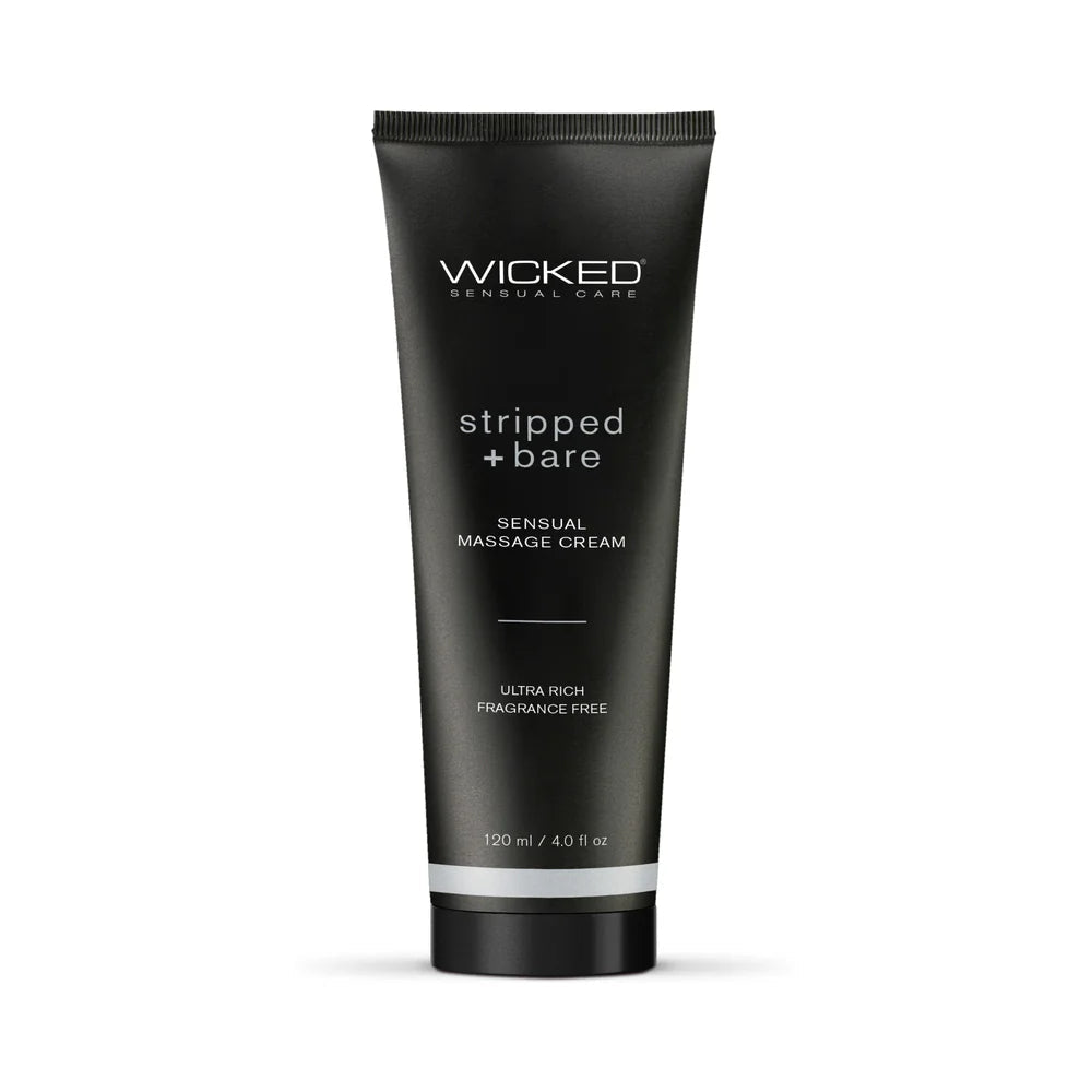 Wicked Stripped + Bare Unscented Sensual Massage Cream 4 oz. - TruLuv Novelties