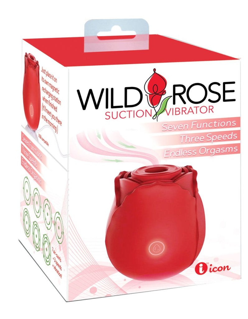 Wild Rose Suction Vibrator - Red - TruLuv Novelties