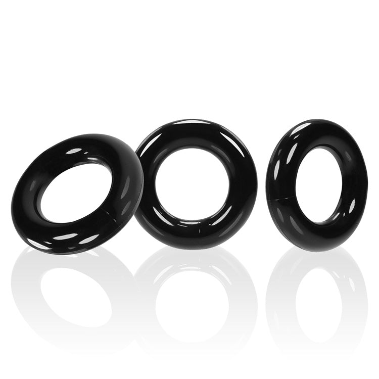 Willy Rings 3 - Pack Cockrings - Black - TruLuv Novelties