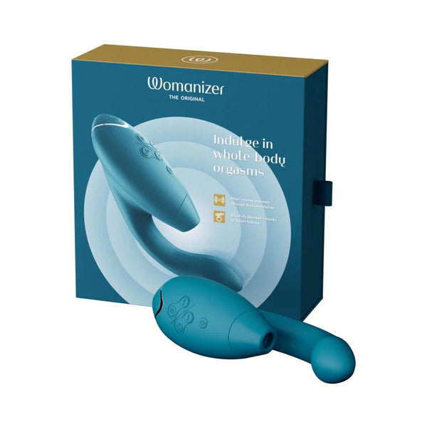 Womanizer Duo 2 Rechargeable Dual Stimulation Pleasure Air and G - Spot Vibrator Petrol - TruLuv Novelties