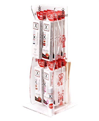 X on the Lips Buzzing Lip Balm - 16 Piece Tower Display - Assorted Flavors - TruLuv Novelties