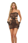 X-Plicit Dress With Gloves - One Size - Black - TruLuv Novelties