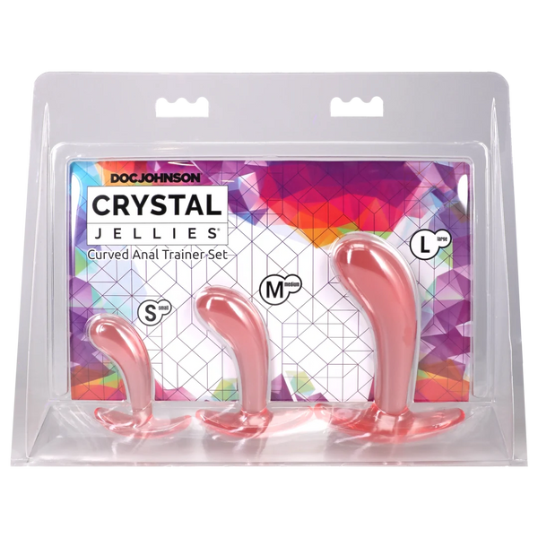 Crystal Jellies - Curved Anal Trainer Set Pink