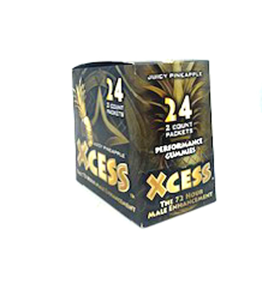 Xcess Cube Gummy 2 Count 24 Pcs Display - Male Enhancement - Juicy Pineapple - TruLuv Novelties