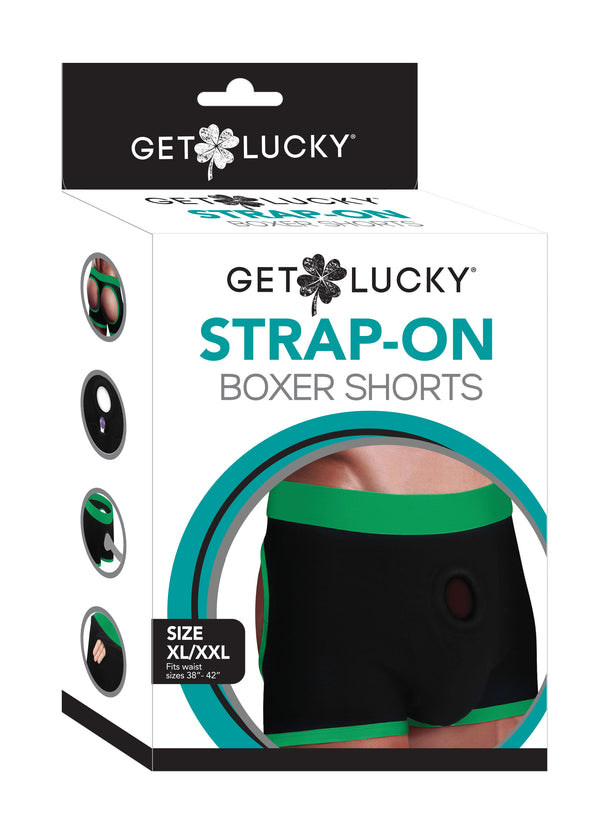 Strap-on Black/green Boxers - Xl/xxl
