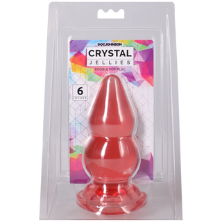Crystal Jellies - Double Pop Plug - 6 Inch Pink