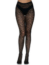 Zebra Net Tights - One Size - Black - TruLuv Novelties