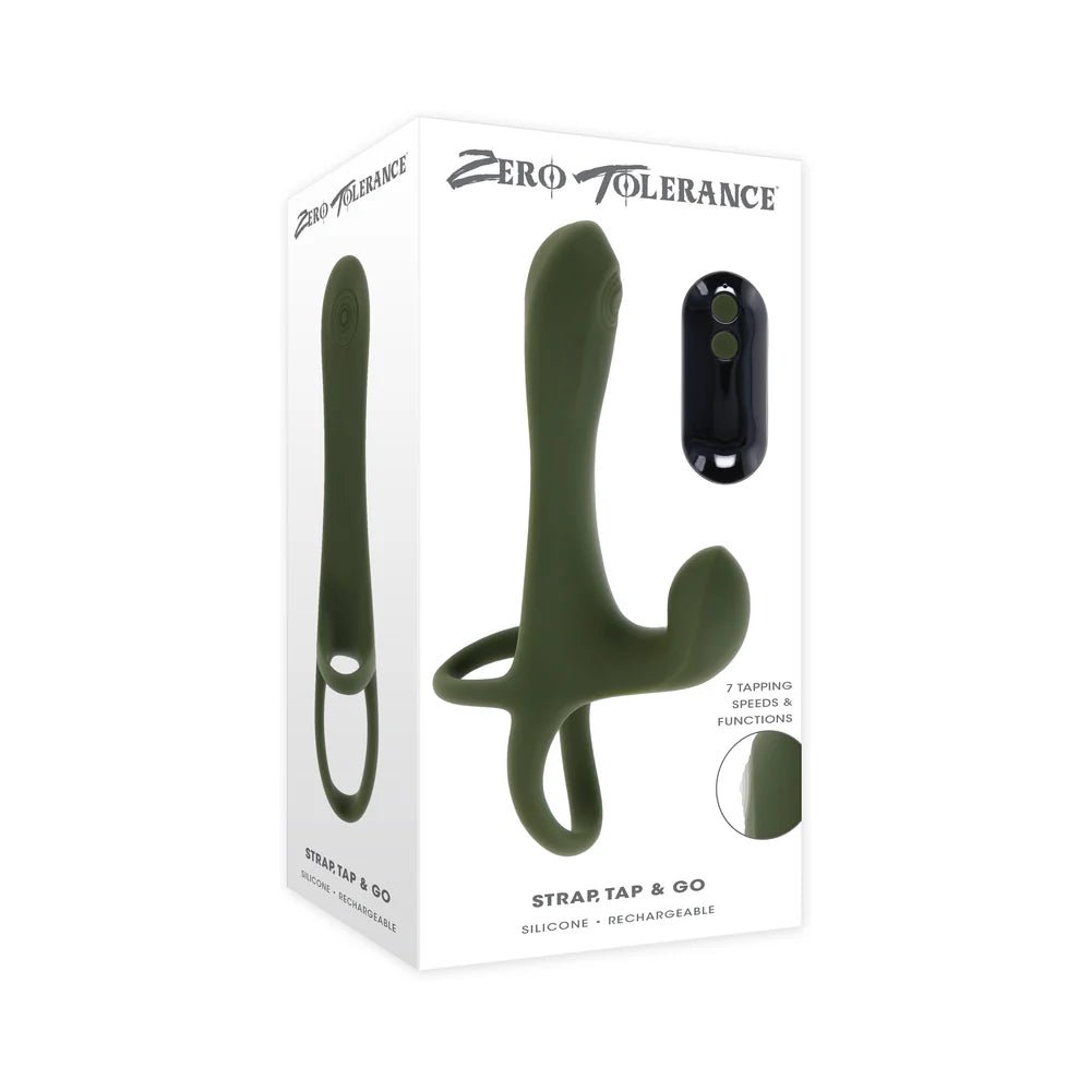 Zero Tolerance Strap Tap & Go Rechargeable Vibrating Girth Enhancer Silicone Green - TruLuv Novelties