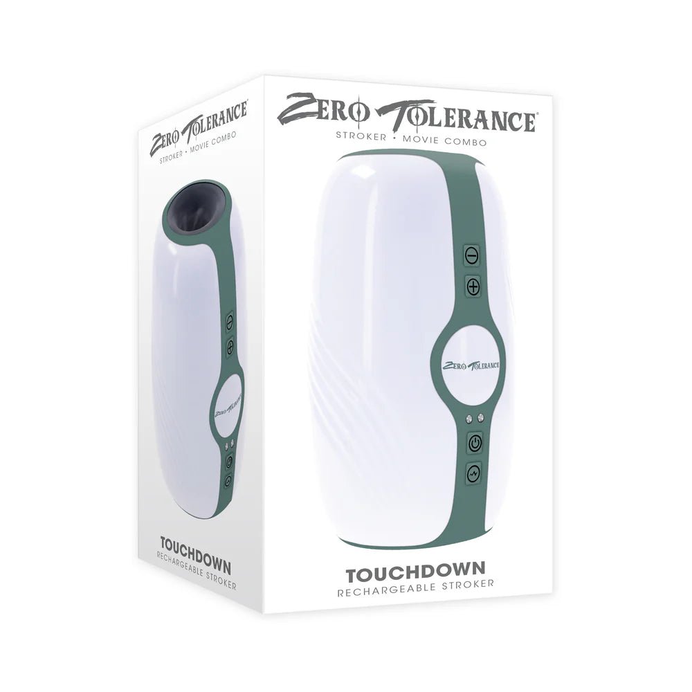 Zero Tolerance Touchdown Rechargeable Vibrating Tightening Stroker Silicone White - TruLuv Novelties